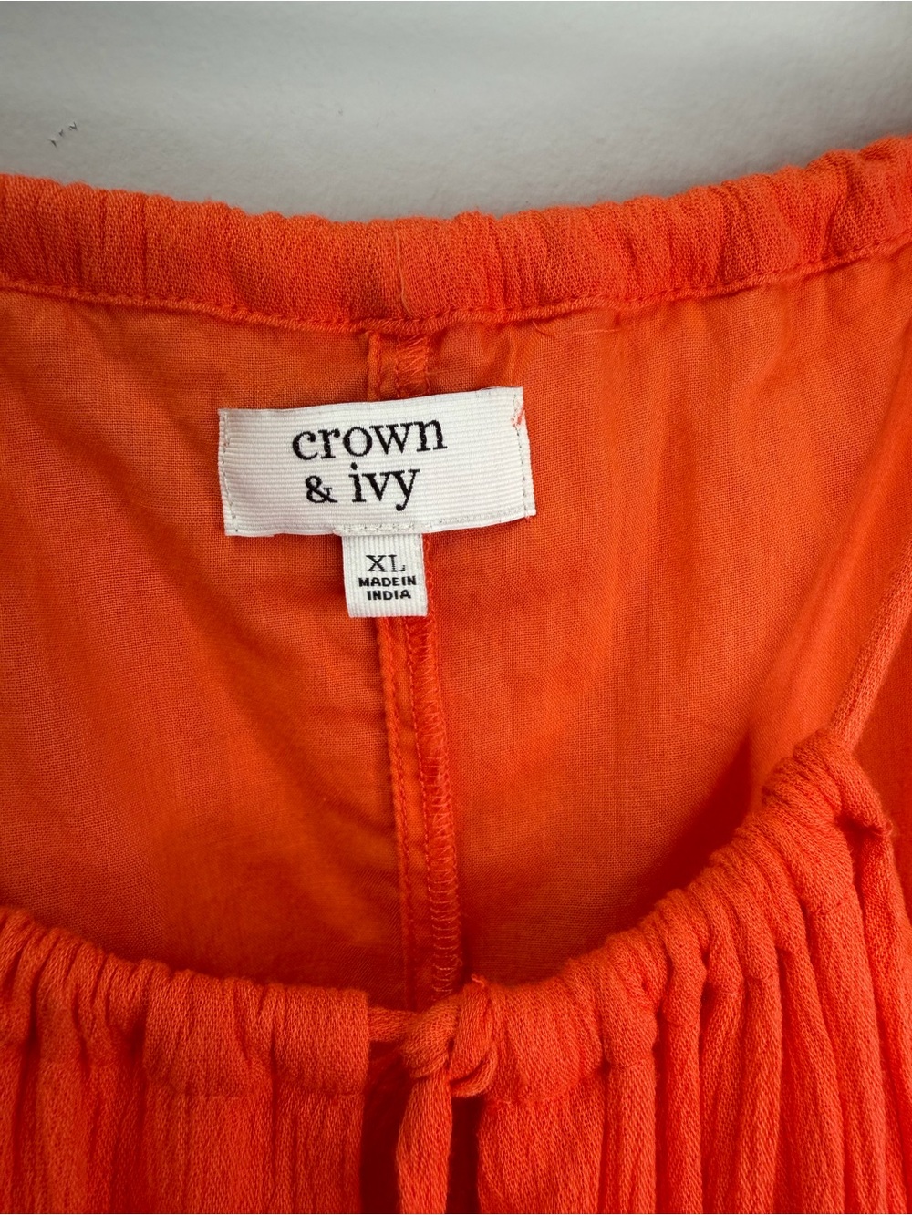 Crown & Ivy Orange Peasant Halter Neck Tie Dress - Picture 5 of 8